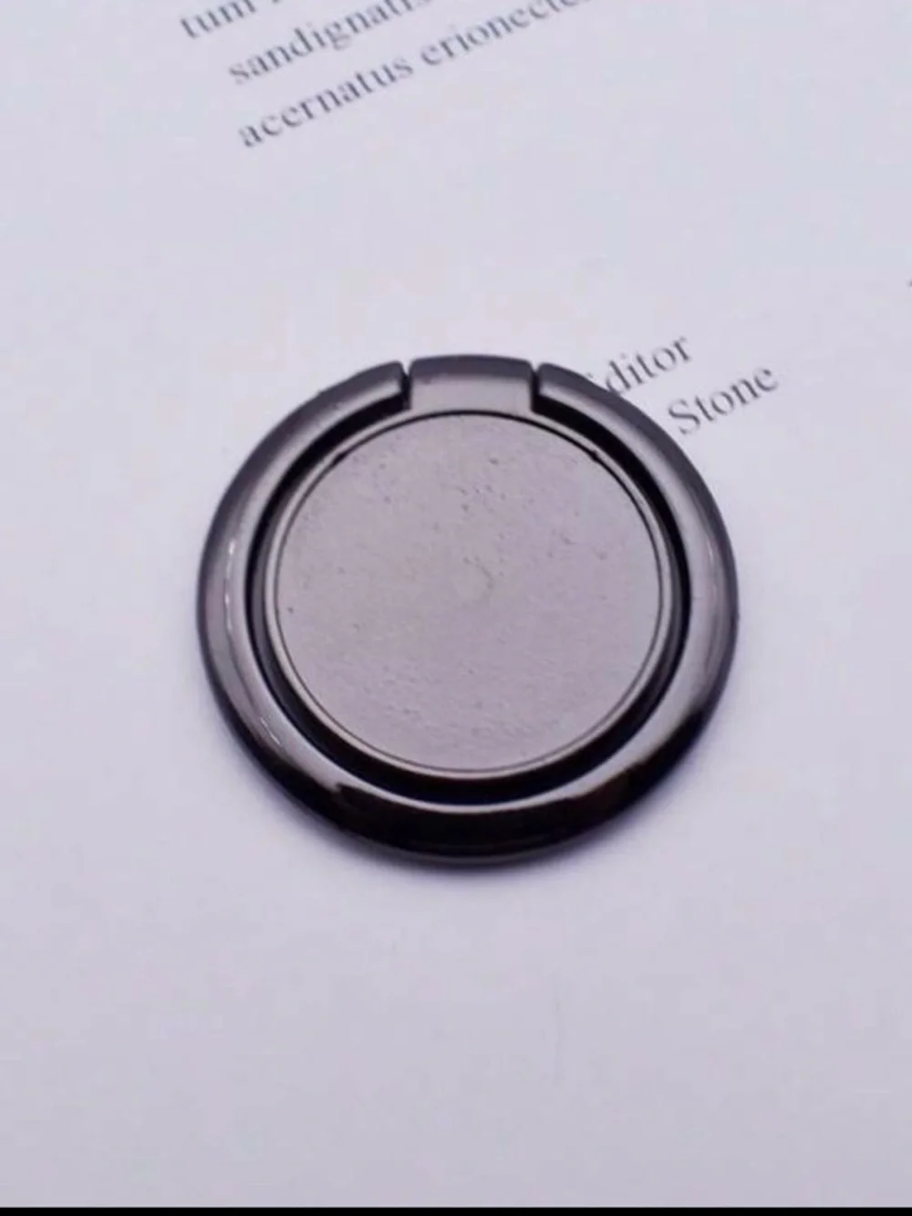 Black Rotating Phone Ring Stand with Kickstand Function